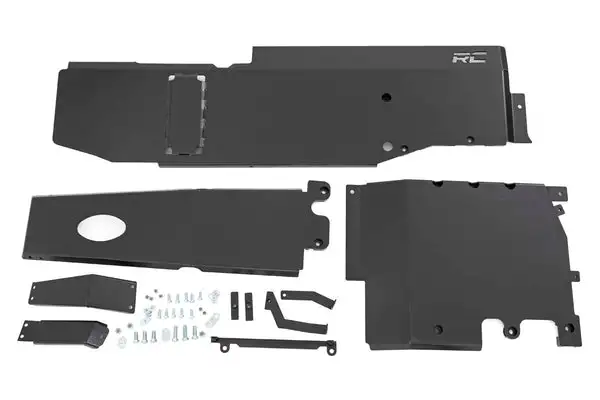 Skid Plate Combo | 3.6L | Engine | T-Case | Gas | Jeep Wrangler Unlimited (18-19) - Rough Country - 10608