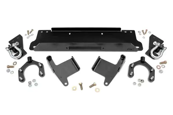 Winch Mount Plate | Factory Bmpr | D-Rings | Jeep Wrangler JK/Wrangler Unlimited (07-18) - Rough Country - 1173