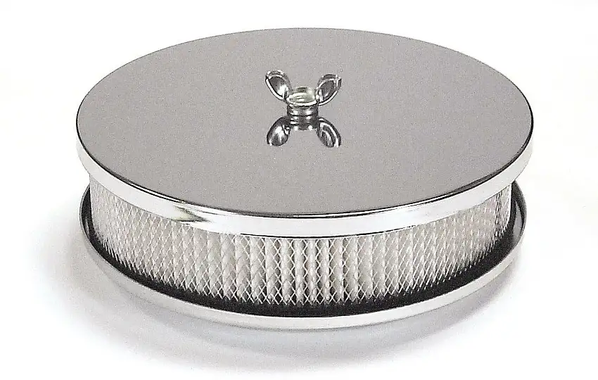 Mr. Gasket 1486 - Air Cleaner - 6-1/2 Inch Diameter, 2 Inch Tall - Chrome Fits 5-1/8 Inch Diameter Carb Neck