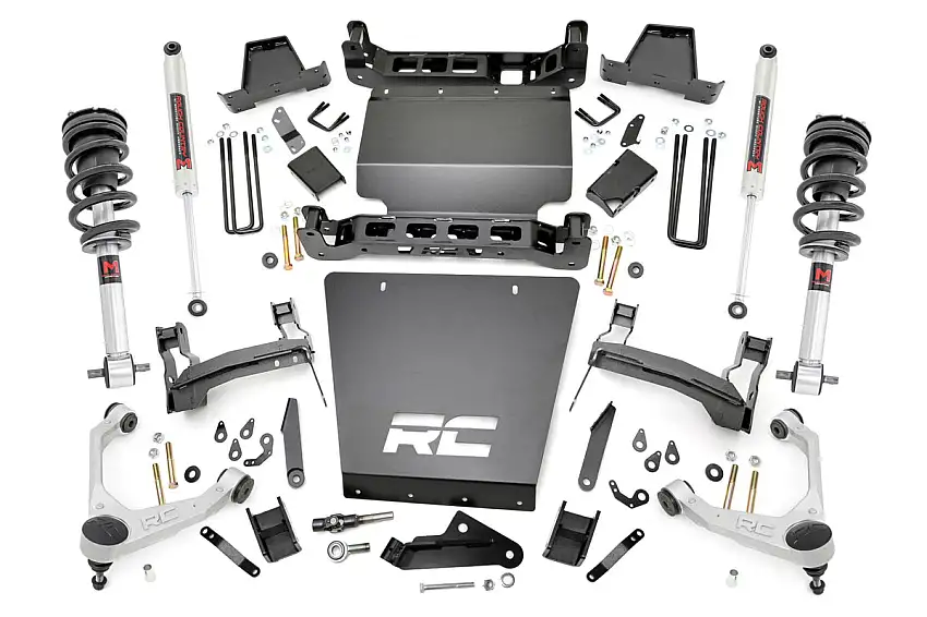 7 Inch Stamped Steel LCA Lift Kit - Forged UCA - Bracket - M1 Struts M1 - Chevy GMC 1500