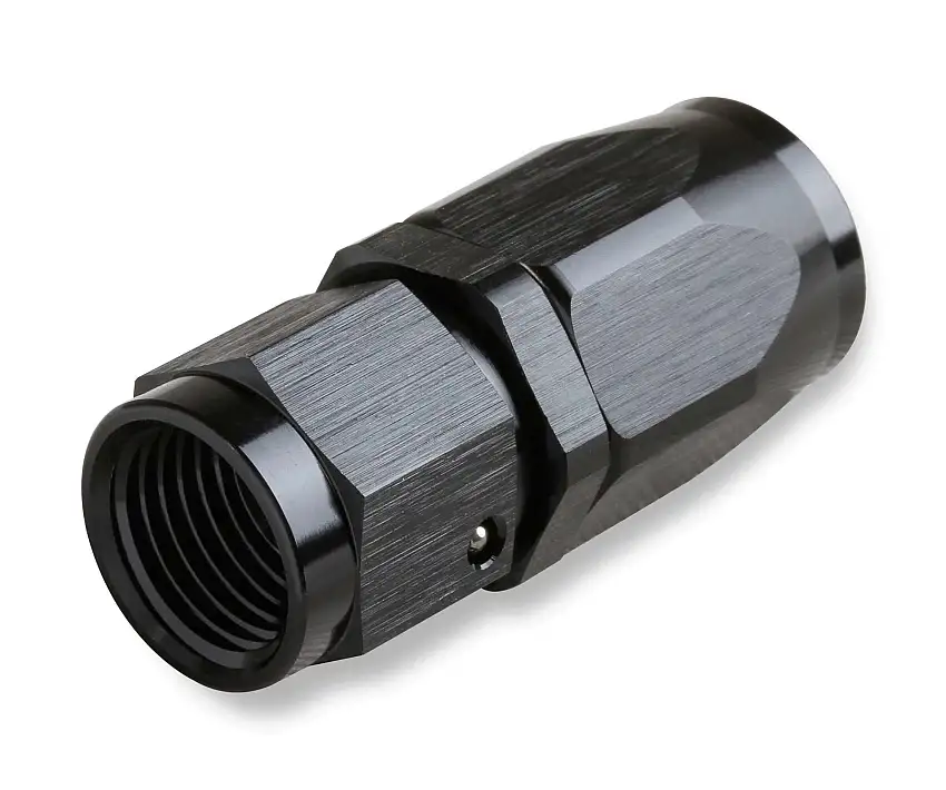 Mr. Gasket -6 AN Straight Swivel Hose End - Black - 220106-BL