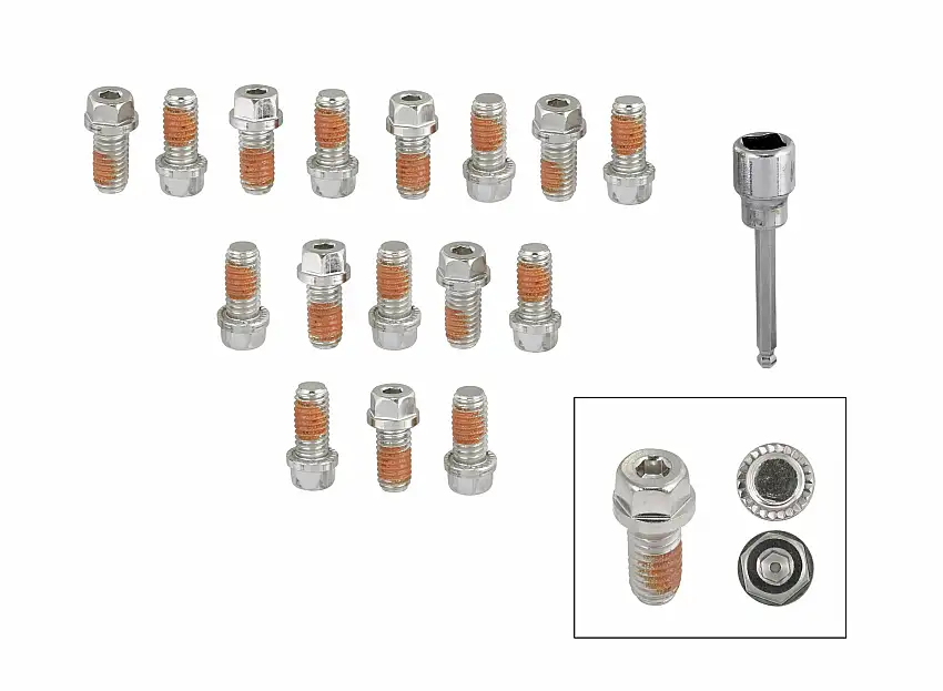 Mr. Gasket Headlock Locking Header Bolts - 3/8-16 x 3/4 Inch - Set of 16 - 2231G