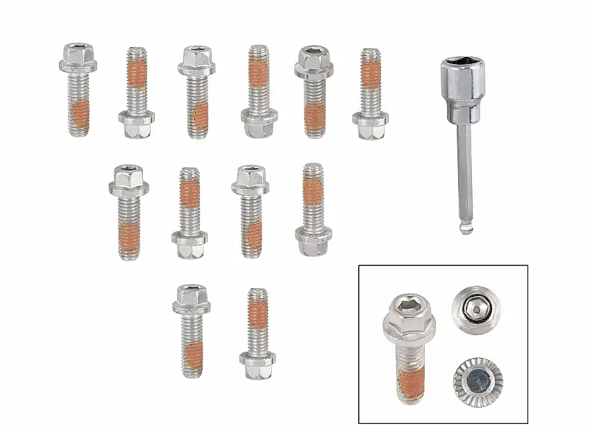 Mr. Gasket Headlock Locking Header Bolts - M8-1.25 x 25mm - Set of 12 - 2235G