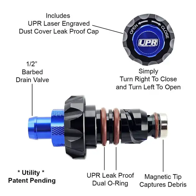 UPR Ford Speed Oil Drain Valve for Mustang F150 Raptor Edge Explorer Bronco