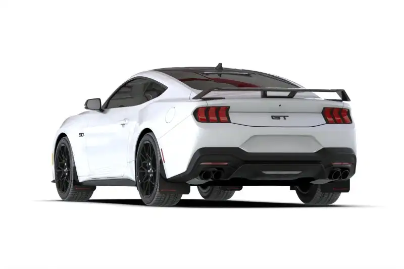 Rally Armor 2024+ Ford Mustang Black UR Mud Flap w/ Red Logo
