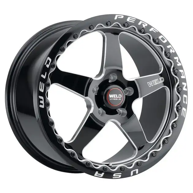 Weld S904 18x12 Ventura Beadlock 5x120 ET52 BS8.55 Gloss BLK MIL DIA 78.1