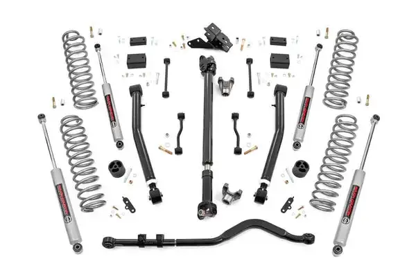 3.5 Inch Lift Kit | Adj Lower | FR D/S | Jeep Wrangler JL 4WD (2018-2023) - Rough Country - 62830