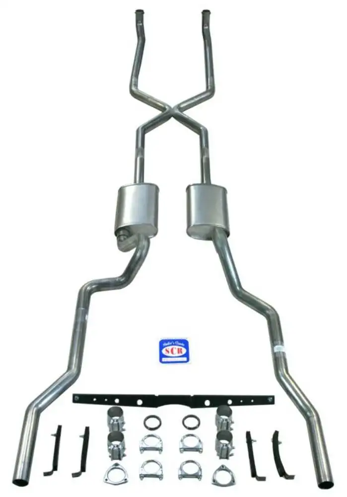 Fits 1955-1957 Chevrolet Full Size "X" style 2-1/2" Exhaust System 63112