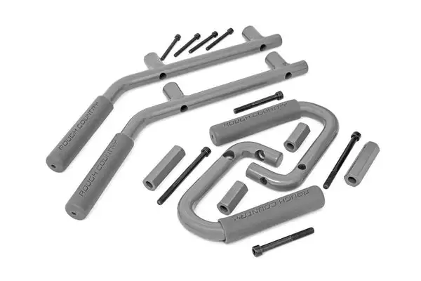 Grab Handles | Steel | FR & RR | Gray | Jeep Wrangler JK/Wrangler Unlimited (07-18) - Rough Country - 6503GRAY