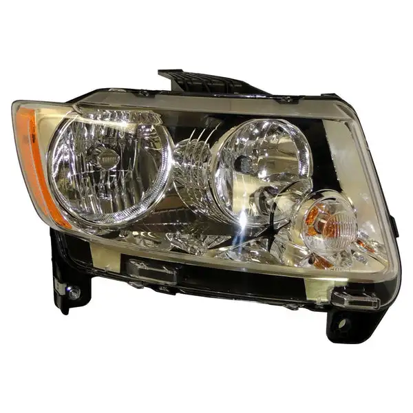 Right Halogen Headlight Assembly for 11-17 Jeep MK Compass w/ Chrome Bezels Crown Automotive - 68088868AA - Crown Automotive Jeep Replacement