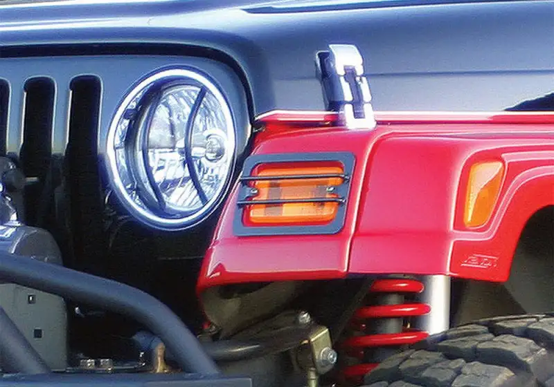 Rampage Jeep Wrangler(TJ) Euro Front Light Guard Kit - Black