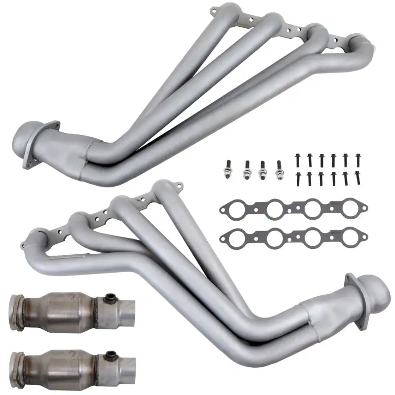 BBK 10-15 Camaro LS3 L99 Long Tube Exhaust Headers With Converters - 1-3/4 Chrome