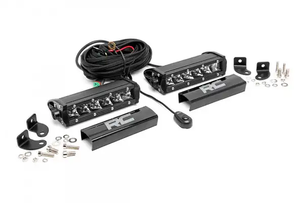 6 Inch Chrome Series LED Light Bar | Single Row | Pair - Rough Country - 70706
