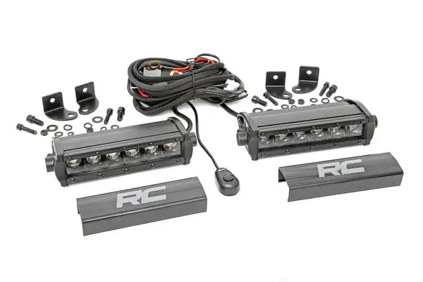 6 Inch Black Series LED Light Bar | Single Row | Pair - Rough Country - 70706BL