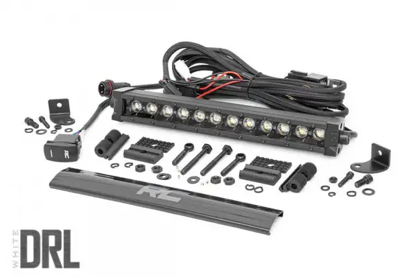 12 Inch Black Series LED Light Bar | Single Row | Cool White DRL - Rough Country - 70712BLDRL