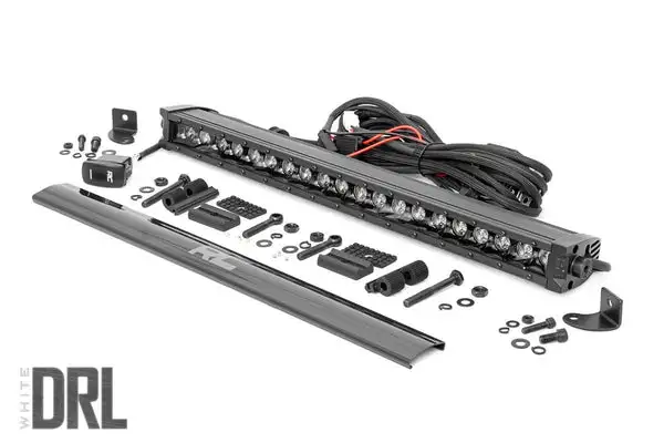 20 Inch Black Series LED Light Bar | Single Row | Cool White DRL - Rough Country - 70720BLDRL