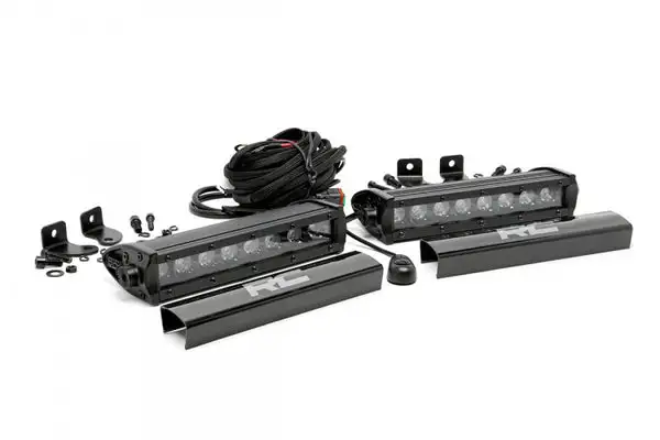 8 Inch Black Series LED Light Bar | Single Row | Pair - Rough Country - 70728BL