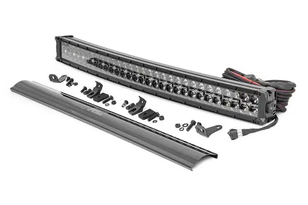 30 Inch Black Series LED Light Bar | Curved | Dual Row | Amber DRL - Rough Country - 72930BDA