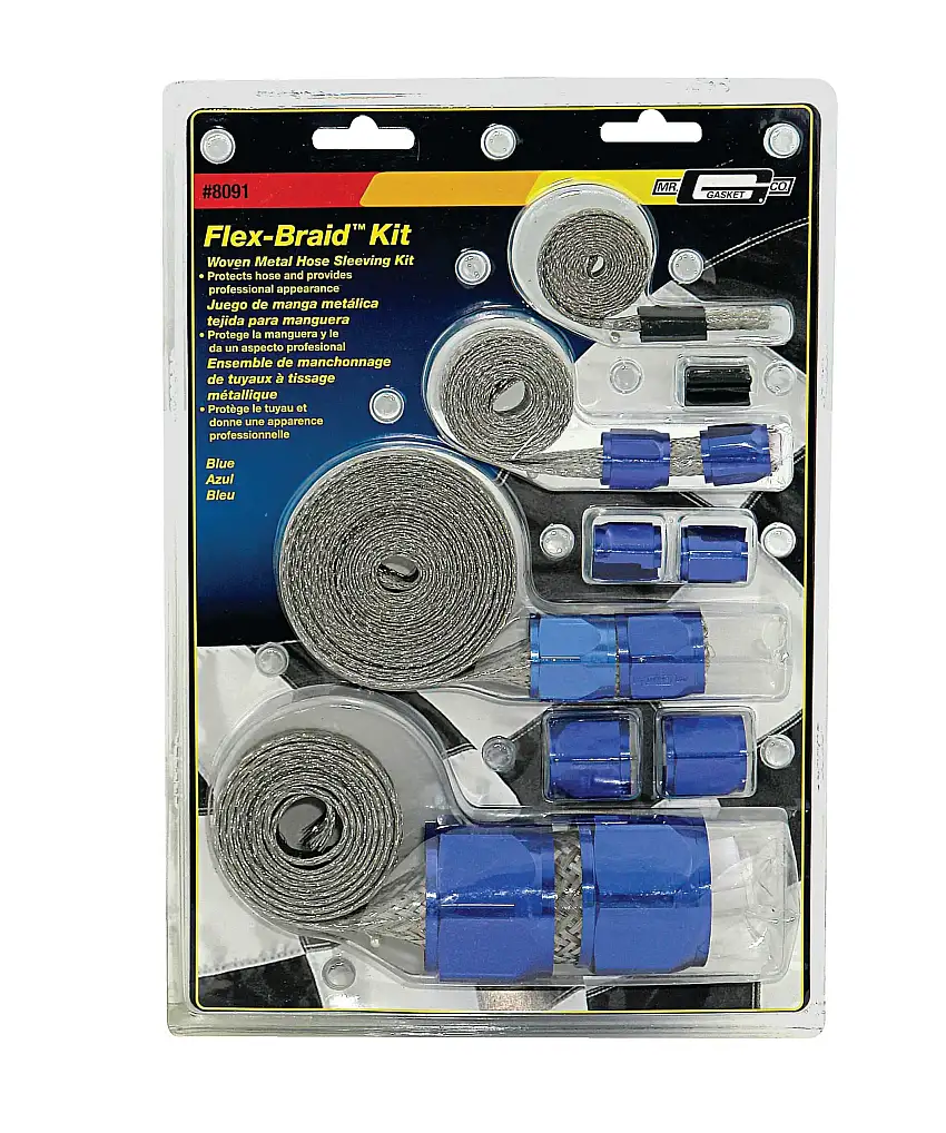 Mr. Gasket Flex-Braid Hose Sleeve Kit - Blue - 8091