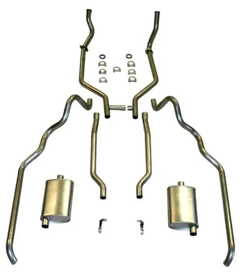 Fits 1963-64 Full Size Ford 352 and 390 CID Dual Turbo Exhaust System 83002