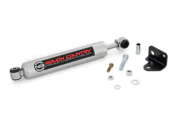 N3 Steering Stabilizer | Relocation Bracket | Jeep Wrangler JK/Wrangler Unlimited (07-18) - Rough Country - 8730630