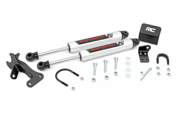 V2 Steering Stabilizer | Dual | 4 Inch Lift | Jeep Grand Cherokee WJ (99-04) - Rough Country - 8749670