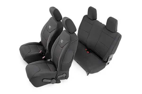 Seat Covers | Front and Rear | Jeep Wrangler JK 4WD (2011-2012) - Rough Country - 91006