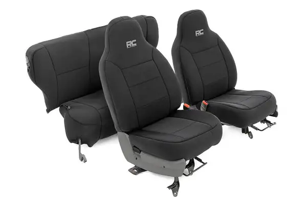 Seat Covers | Non Detach Headrest FR and Rear | Jeep Cherokee XJ (84-96) - Rough Country - 91021A