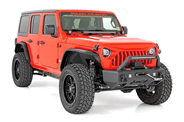 High Clearance LED Flat Fender Flare Kit | UV Treated | Jeep Wrangler JL (2018-2026) - Rough Country - 99036