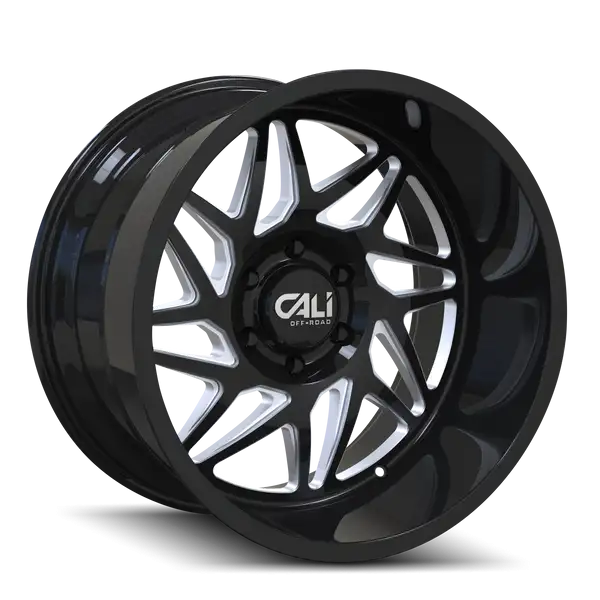 CALI OFF-ROAD GEMINI 9112 GLOSS BLACK MILLED 20X10 8-165.1 -25MM 125.2MM - 9112-2181BM