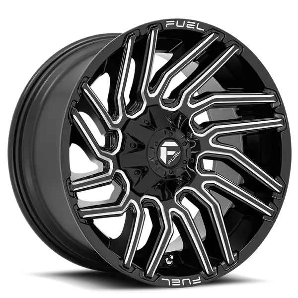 Aluminum Wheels 20X10 Typhoon D773 8 On 170 Gloss Black Milled 125.1 Bore -18 Offset Fuel Off Road Wheels - D77320001747
