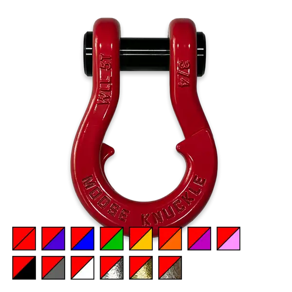 Jowl Recovery Split Shackle 3/4 Flame Red Moose Knuckle Offroad - Moose Knuckle Offroad - FN000020-009