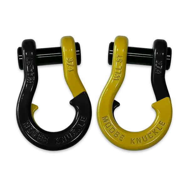 Jowl Recovery Split Shackle 3/4 Black Hole and Detonator Yellow Combo Moose Knuckle Offroad - Moose Knuckle Offroad - FN000020-020
