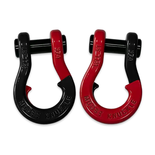 Jowl Recovery Split Shackle 3/4 Black Hole and Flame Red Combo Moose Knuckle Offroad - Moose Knuckle Offroad - FN000020-022