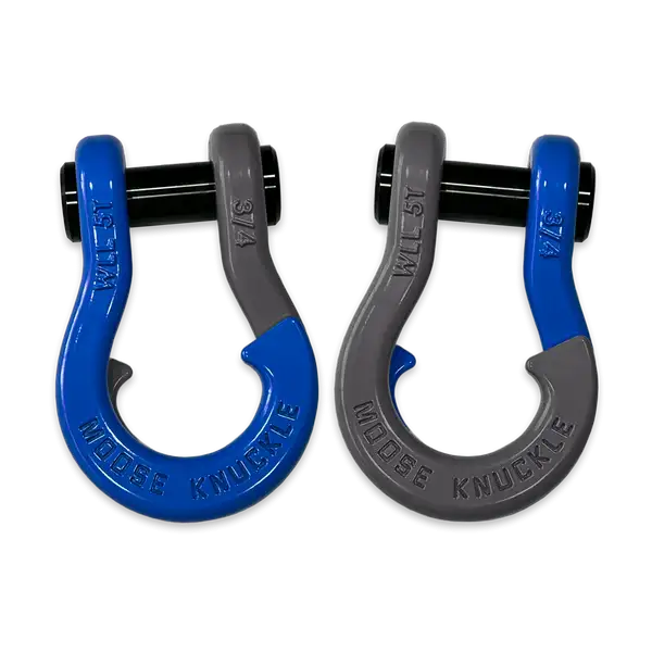 Jowl Recovery Split Shackle 3/4 Blue Balls and Gun Gray Combo Moose Knuckle Offroad - Moose Knuckle Offroad - FN000020-068