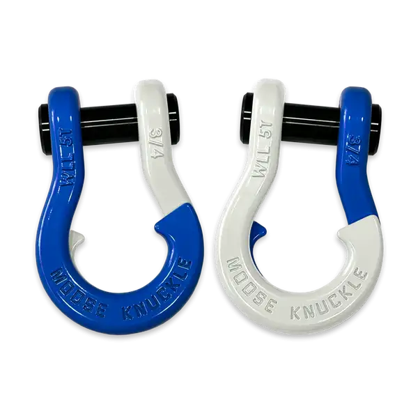 Jowl Recovery Split Shackle 3/4 Blue Balls and Pure White Combo Moose Knuckle Offroad - Moose Knuckle Offroad - FN000020-069