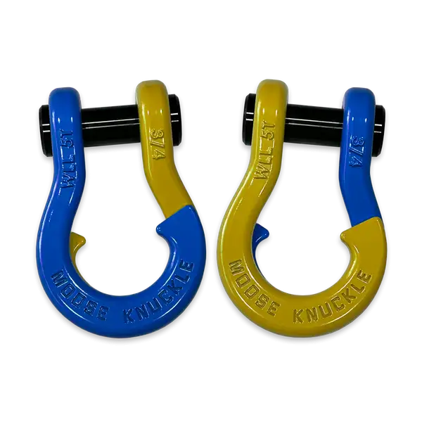 Jowl Recovery Split Shackle 3/4 Blue Balls and Detonator Yellow Combo Moose Knuckle Offroad - Moose Knuckle Offroad - FN000020-072