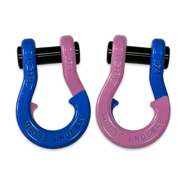 Jowl Recovery Split Shackle 3/4 Blue Balls and Pretty Pink Combo Moose Knuckle Offroad - Moose Knuckle Offroad - FN000020-075