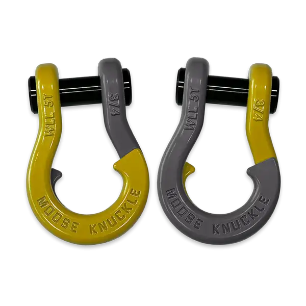 Jowl Recovery Split Shackle 3/4 Detonator Yellow and Gun Gray Combo Moose Knuckle Offroad - Moose Knuckle Offroad - FN000020-094