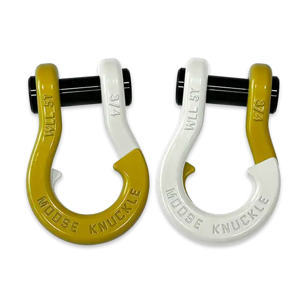 Jowl Recovery Split Shackle 3/4 Detonator Yellow and Pure White Combo Moose Knuckle Offroad - Moose Knuckle Offroad - FN000020-095