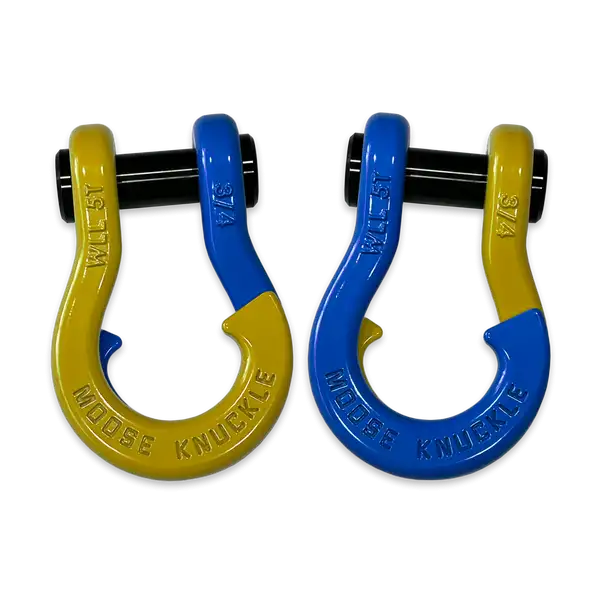 Jowl Recovery Split Shackle 3/4 Detonator Yellow and Blue Balls Combo Moose Knuckle Offroad - Moose Knuckle Offroad - FN000020-097