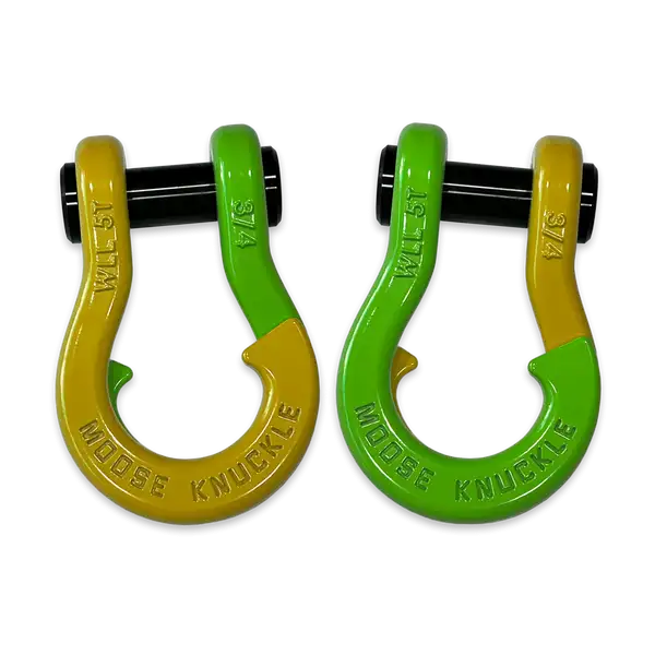 Jowl Recovery Split Shackle 3/4 Detonator Yellow and Sublime Green Combo Moose Knuckle Offroad - Moose Knuckle Offroad - FN000020-098