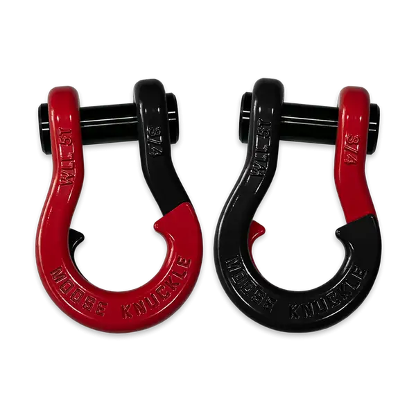 Jowl Recovery Split Shackle 3/4 Flame Red and Black Hole Combo Moose Knuckle Offroad - Moose Knuckle Offroad - FN000020-119