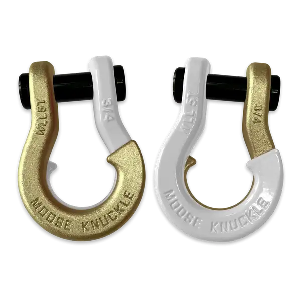 Jowl Recovery Split Shackle 3/4 Brass Knuckle and Pure White Combo Moose Knuckle Offroad - Moose Knuckle Offroad - FN000020-160