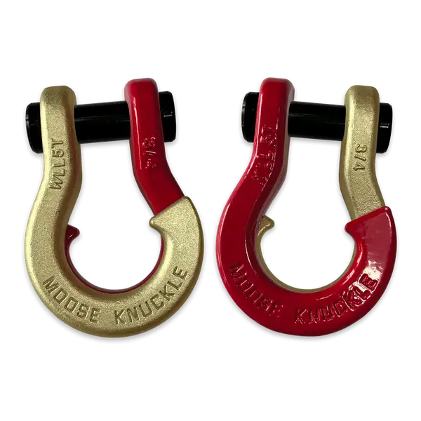 Jowl Recovery Split Shackle 3/4 Brass Knuckle and Flame Red Combo Moose Knuckle Offroad - Moose Knuckle Offroad - FN000020-166