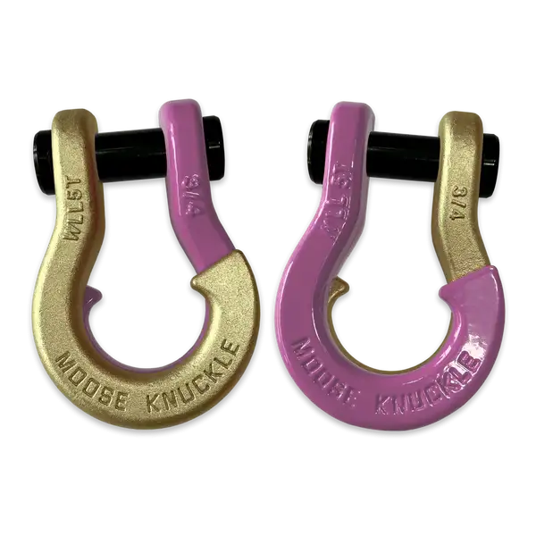 Jowl Recovery Split Shackle 3/4 Brass Knuckle and Pretty Pink Combo Moose Knuckle Offroad - Moose Knuckle Offroad - FN000020-167