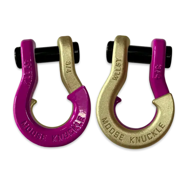Jowl Recovery Split Shackle 3/4 Pogo Pink and Brass Knuckle Combo Moose Knuckle Offroad - Moose Knuckle Offroad - FN000020-196