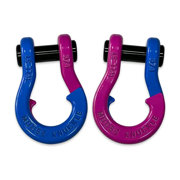Jowl Recovery Split Shackle 3/4 Blue Balls and Pogo Pink Combo Moose Knuckle Offroad - Moose Knuckle Offroad - FN000020-202