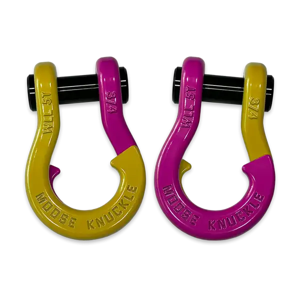 Jowl Recovery Split Shackle 3/4 Detonator Yellow and Pogo Pink Combo Moose Knuckle Offroad - Moose Knuckle Offroad - FN000020-204