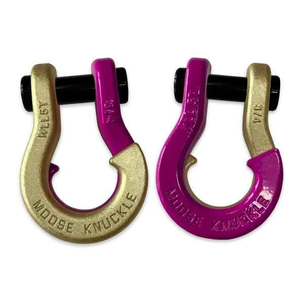 Jowl Recovery Split Shackle 3/4 Brass Knuckle and Pogo Pink Combo Moose Knuckle Offroad - Moose Knuckle Offroad - FN000020-209